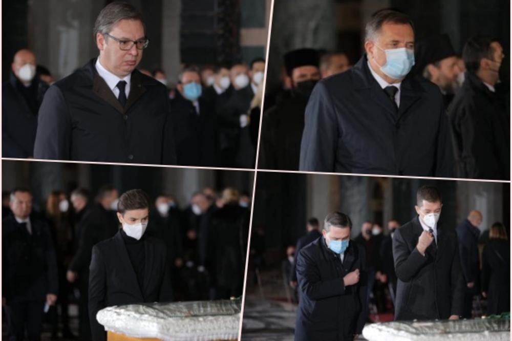 CEO DRŽAVNI VRH NA SAHRANI PATRIJARHA IRINEJA: Počast odali Vučić, Brnabićeva, svi ministri, zvaničnici iz regiona i ambasadori