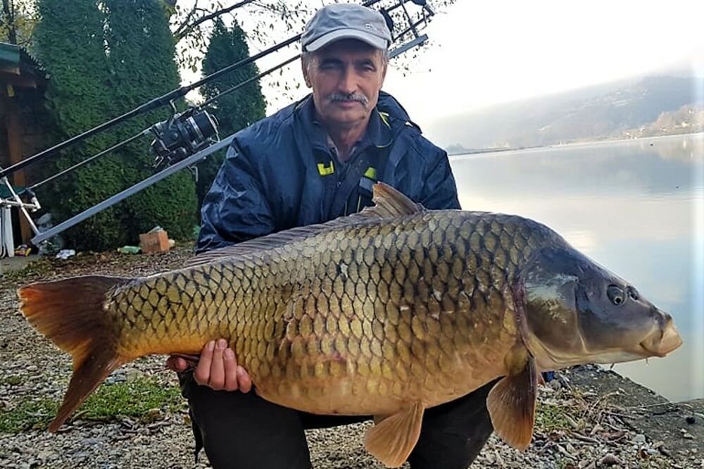 PAO ŠARAN DIVLJAK DUŽI OD METRA: Pogledajte šta je Boro ulovio na Zvorničkom jezeru! Možete li da pogodite koliko je težak (FOTO)