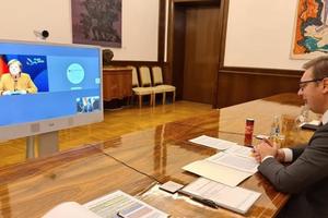 VUČIĆ SA MERKELOVOM VIDEO-VEZOM: 4 teme danas na stolu, razgovarali predsednik i kancelarka (FOTO)
