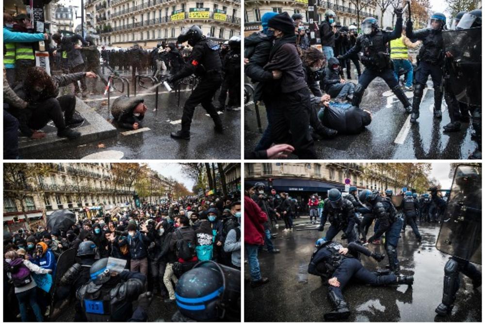 VIŠE OD 100 UHAPŠENIH NA PROTESTIMA U PARIZU: Masa na ulicama protiv policijske brutalnosti i novog zakona o bezbednosti! (VIDEO)