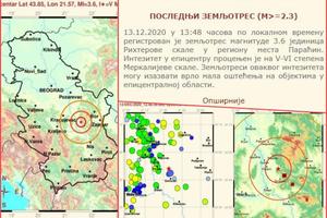 ZEMLJOTRES U SRBIJI: Potres jačine 3,6 stepeni osetio se u ovim gradovima FOTO
