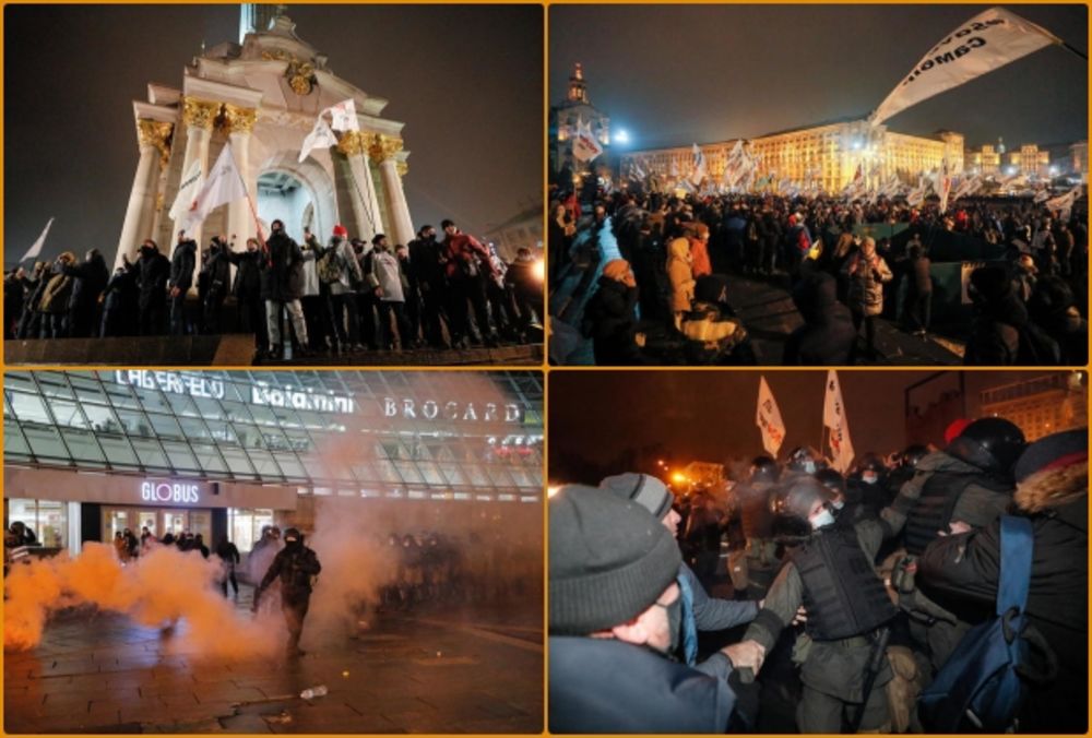 Ukrajina, Kijev, korona, protest