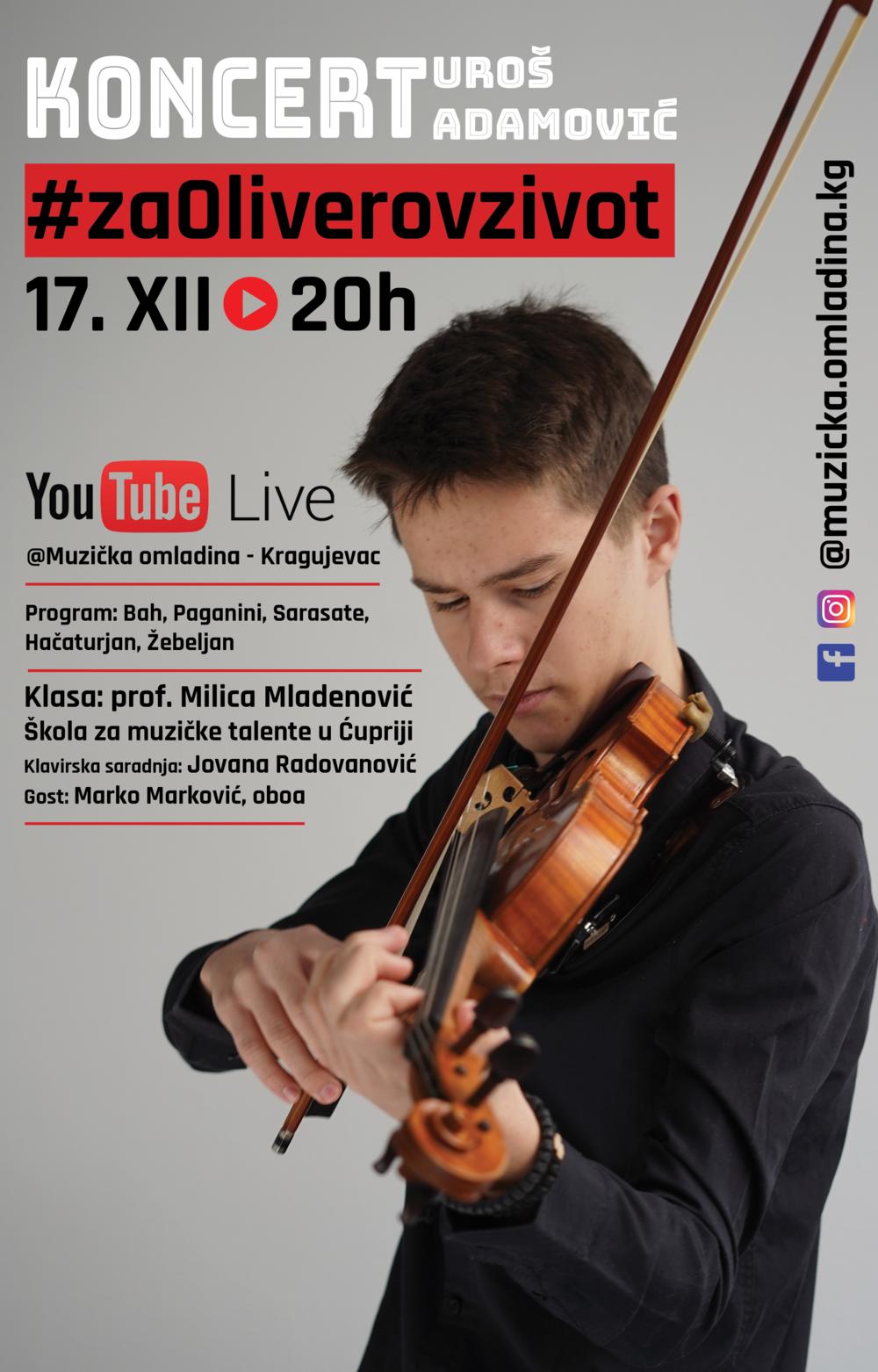 #zaoliverovzivot, Uroš Adamović, violinista