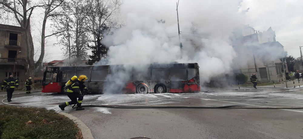 Autobus, požar, Niška Banja