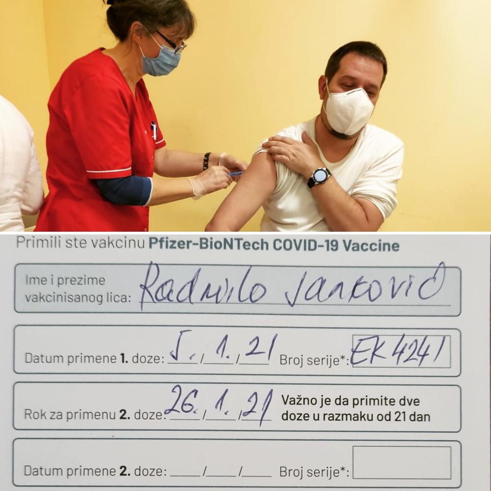 dr Jankovic prvi vakcinisan