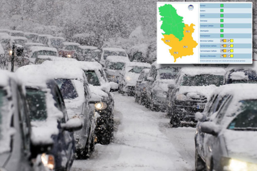 RHMZ UPOZORAVA NA SNEG: U ovim delovima Srbije danas na snazi narandžasti meteo alarm, u nedelju se očekuje pojačanje padavina