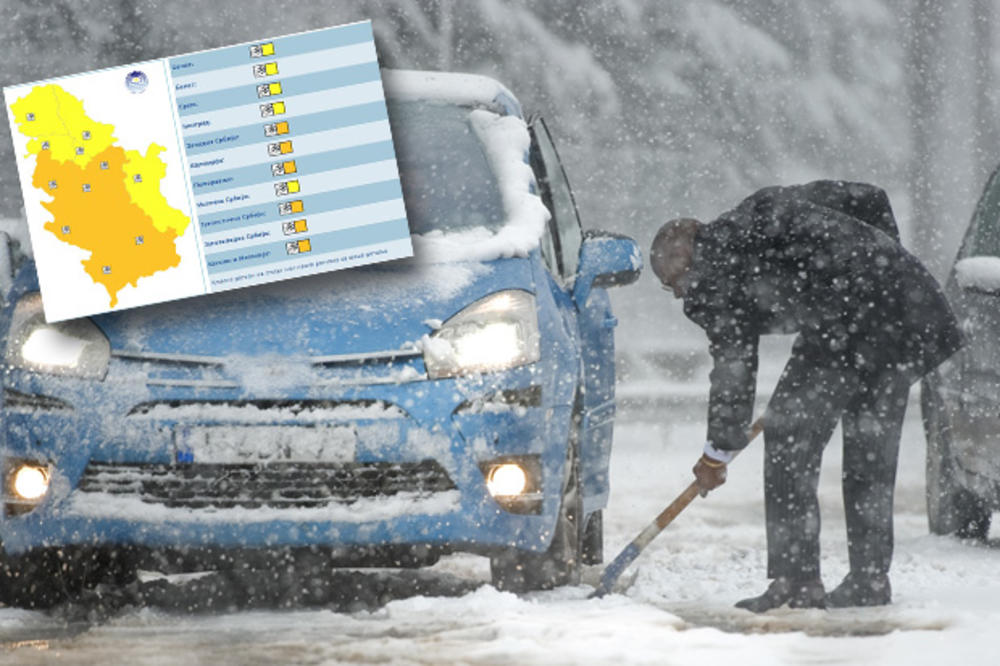 UPOZORENJE RHMZ, U NEDELJU CELA SRBIJA POD METEO ALARMOM: Evo gde će biti najkritičnije zbog povećanja visine snežnog pokrivača