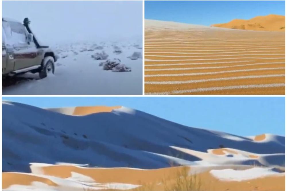 NEVEROVATNI PRIZORI IZ PUSTINJA: Sneg pao u Sahari, u Saudijskoj Arabiji izmerena -2 stepena! (VIDEO)