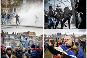 SUZAVAC I VODENI TOPOVI NA PROTESTIMA U HOLANDIJI: Uhapšeno 25 demonstranata u sukobima sa policijom! (FOTO)