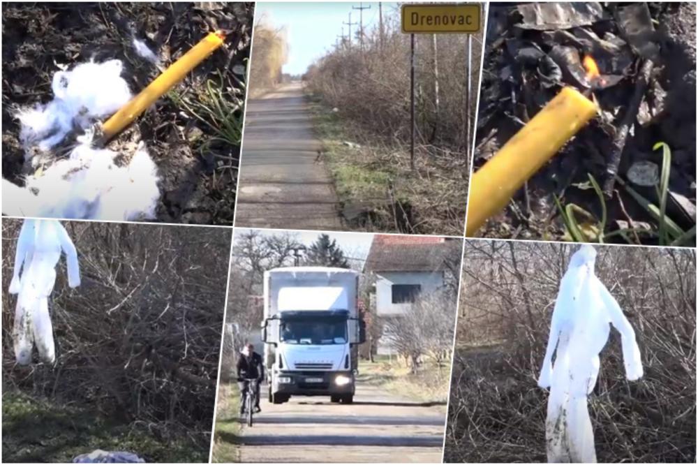 SVEĆA I KRST NA PUTU PREPLAŠILI MEŠTANE: Radnici usred noći zatekli sablasnu scenu kod Šapca ŽENE VRIŠTALE OD STRAHA (FOTO/VIDEO)