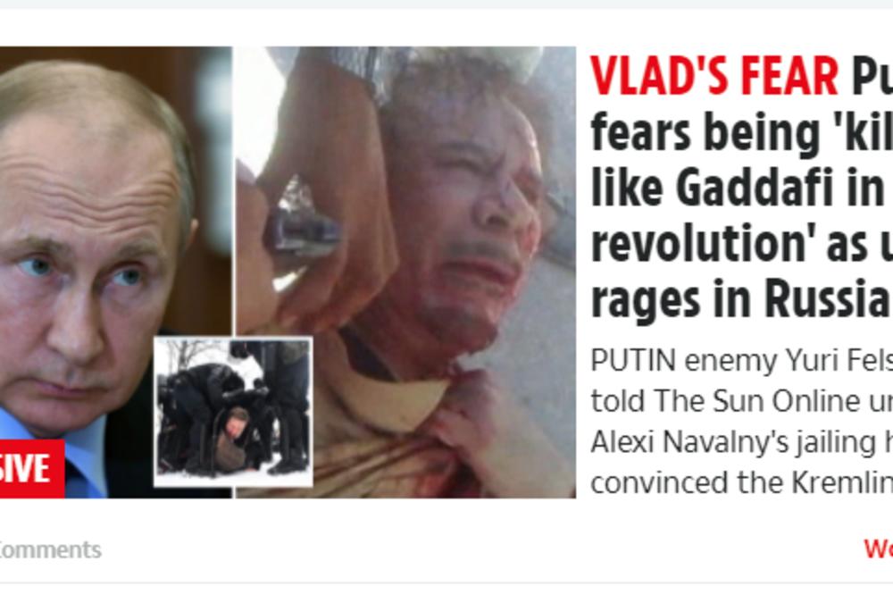 PUTIN BI MOGAO DA PROĐE KAO GADAFI: Zastrašujuća objava britanskog tabloida i PRETEĆE izjave ruskog disidenta