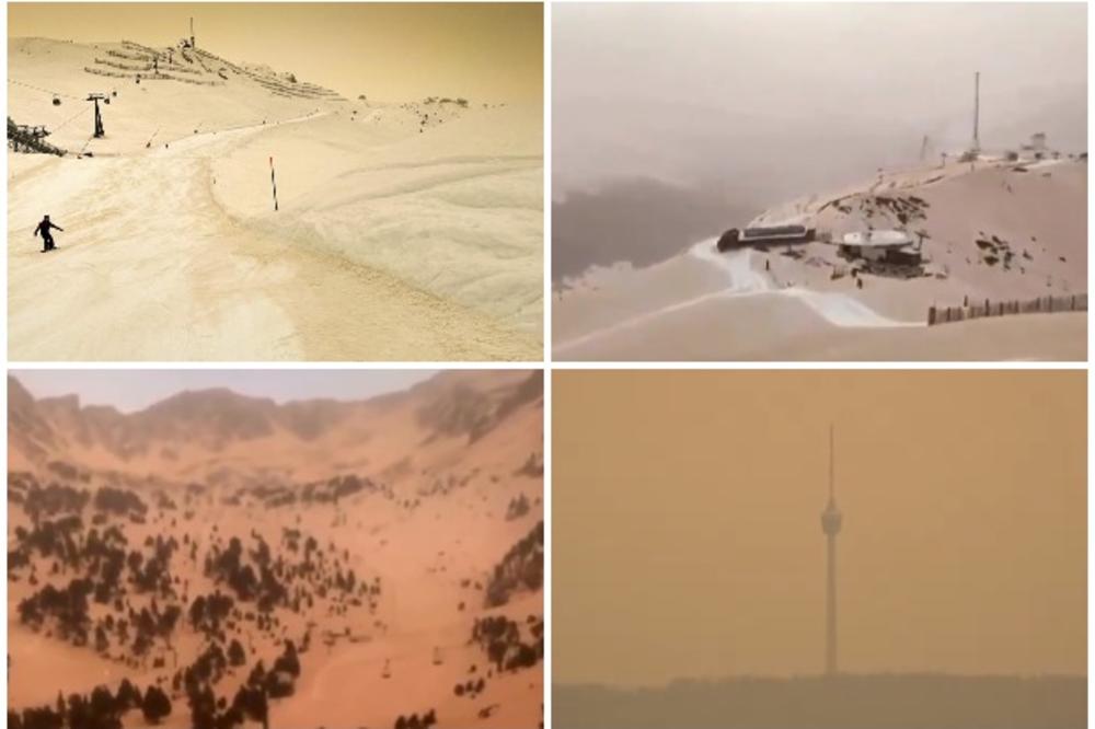U EVROPI KAO NA MARSU: Zbog peska iz Sahare, nebo i sneg dobili neobičnu boju (VIDEO)