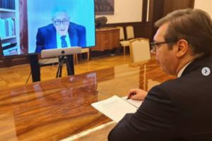 VUČIĆ SA KISINDŽEROM NA VIDEO SESIJI: Predsednik Srbije izrazio čast zbog sastanka sa mozgom američke politike