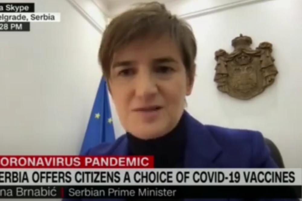 CNN U UDARNOJ VESTI O SRBIJI I VAKCINACIJI: Premijerka Ana Brnabić u programu uživo objasnila kako smo postigli ovakav uspeh