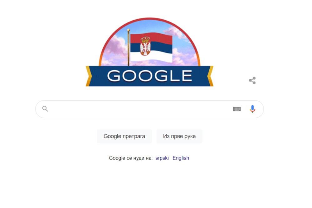 LEP GEST: Gugl stavio zastavu Srbije umesto svog loga