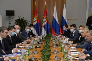 PREDSEDNIK VUČIĆ SE SASTAO SA BORISOVIM: Ruski potpredsednik Vlade prethodno imao sastanak sa Anom Brnabić (FOTO)