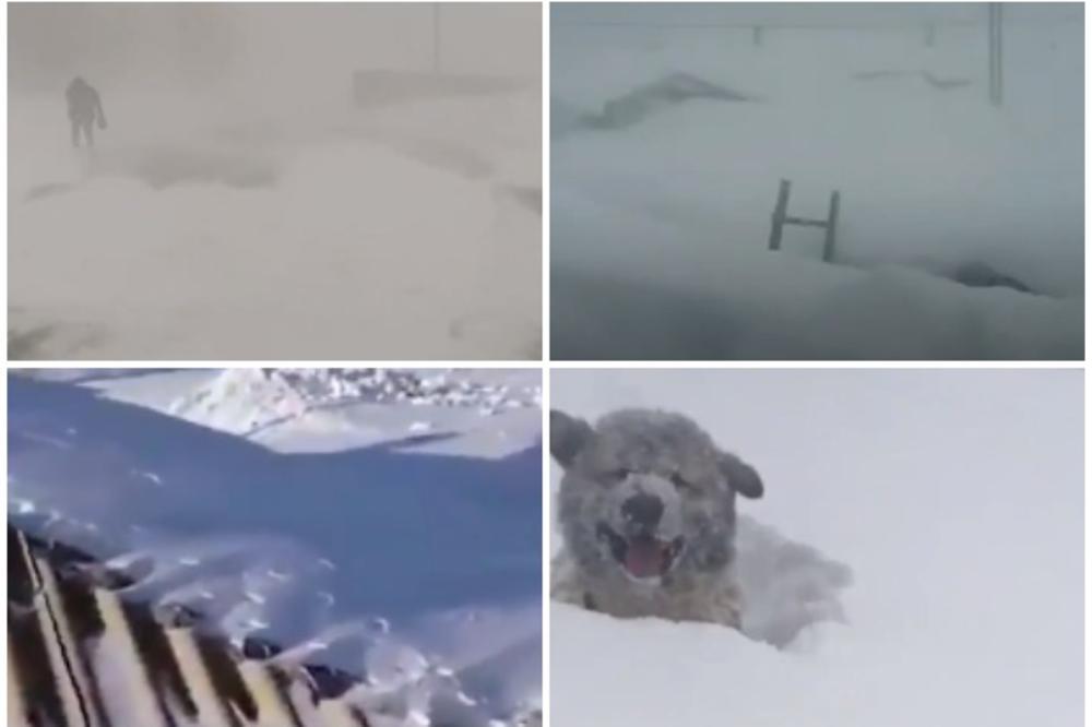 CIKLON DONEO HAOS NA RUSKO OSTRVO: Sneg napadao do krovova, vetar duva 125 km na čas, meštani kopaju tunele do svojih kuća (VIDEO)