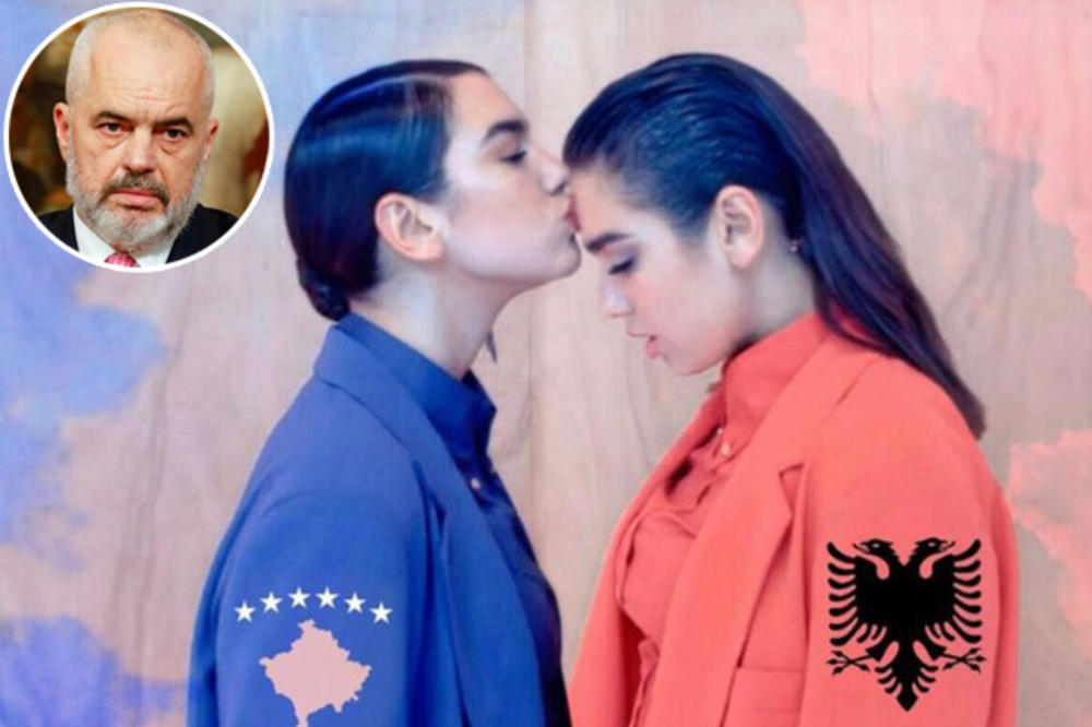 RAMA I DUA LIPA PROVOCIRAJU Na FB objavio sliku pevačice sa albanskom i zastavom lažne države Kosovo! Nije to uradio slučajno