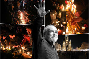 SUZE I JECAJI, NOVI SAD TUGUJE ZA SVOJIM MORNAREM: Pale sveće za Balaševica, i Gradska kuća u mraku (VIDEO)