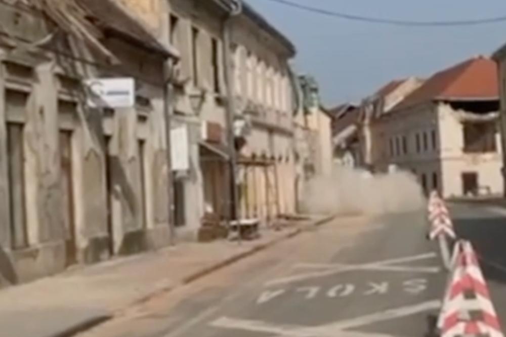 NAKON POTRESA PAO DEO ZGRADE! Novi zemljotres u Hrvatskoj snažno se osetio u Petrinji (FOTO, VIDEO)