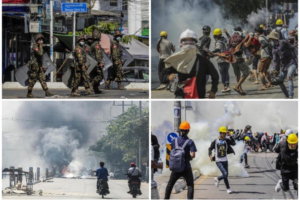 RACIJE U MJANMARU: Šok bombe i suzavac na demonstracijama i čulo se i pucanje! Građami istrajni protiv vojnog udara! (FOTO)