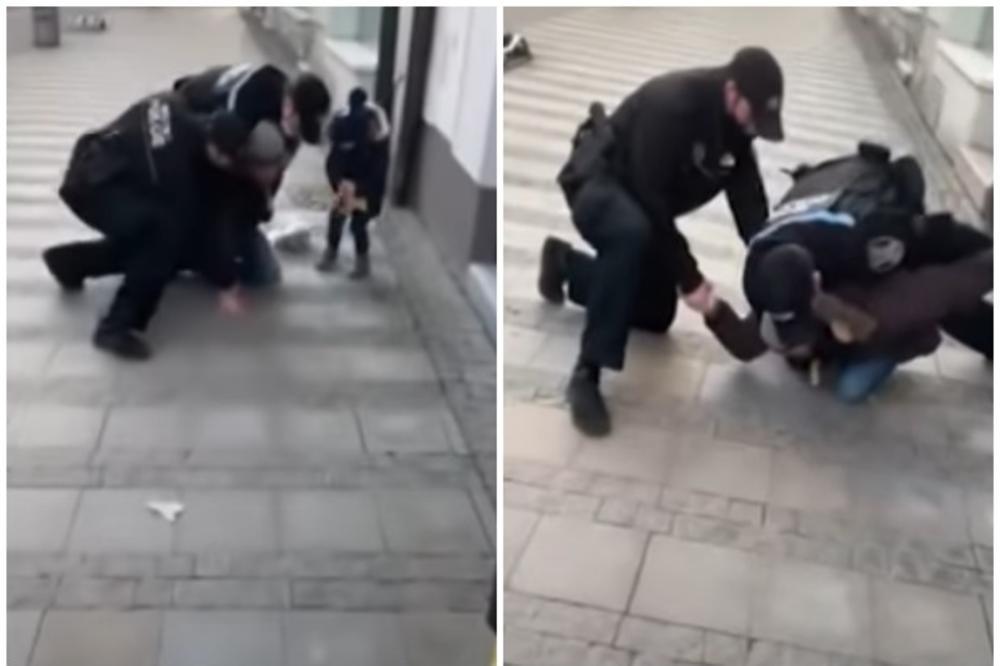 SNIMAK KOJI JE RAZBESNEO ČEHE: Policija oborila oca na zemlju jer nije imao masku, dete neutešno plakalo (VIDEO)