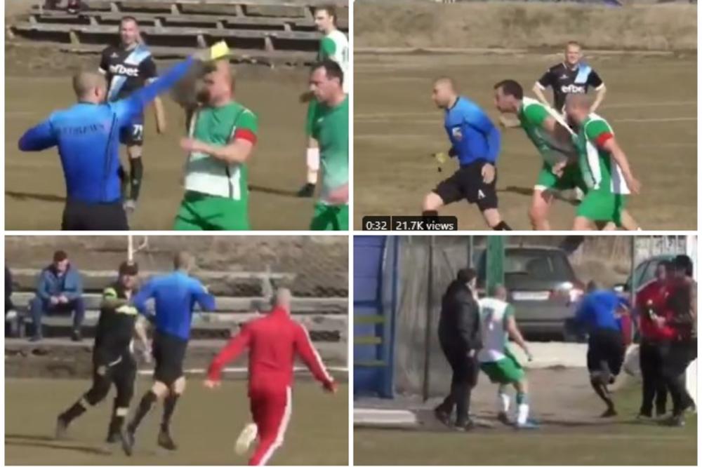 JEDVA IZVUKAO ŽIVU GLAVU: Fudbaleri napali sudiju, on se spasao linča bežanjem van stadiona! (VIDEO)