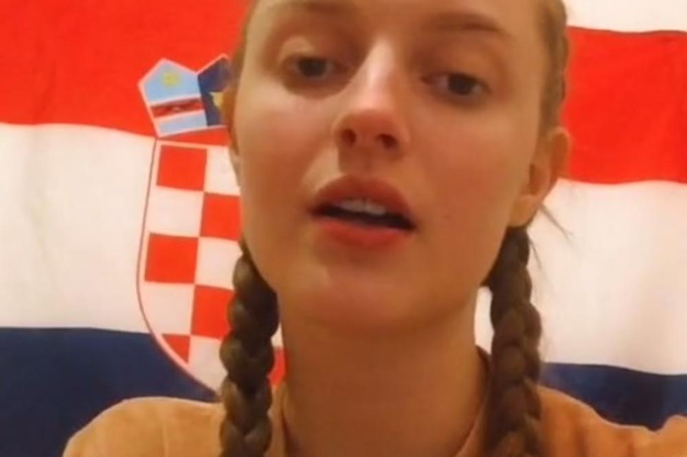 HEROJI SA KOŠARA POD ZASTAVOM HRVATSKE: Mlada Hrvatica otpevala pesmu o srpskim junacima, snimak na Tik-Toku izazvao EKSPLOZIJU!