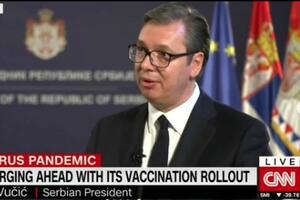PREDSEDNIK VUČIĆ ZA CNN O VAKCINACIJI U SRBIJI: Kod nas možete da birate vakcinu, spasavamo ljudske živote (VIDEO)