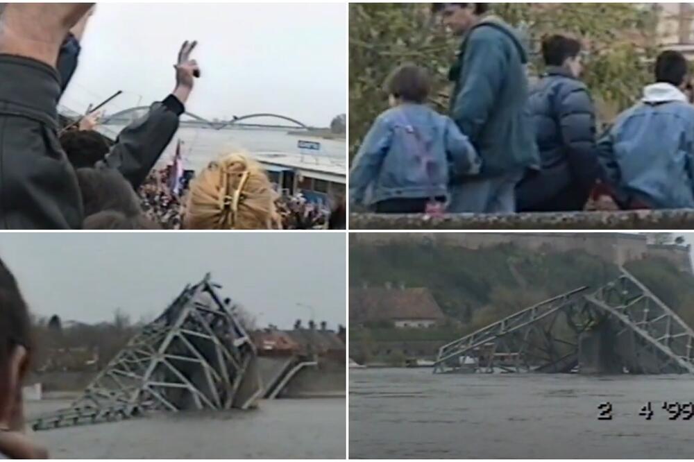 1. APRILA 1999. NATO JE SRUŠIO VARADINSKI MOST: Ljudi su pokazali INAT AGRESORU DIŽUĆI 3 PRSTA, i deca su vikala "SRBIJA, SRBIJA"