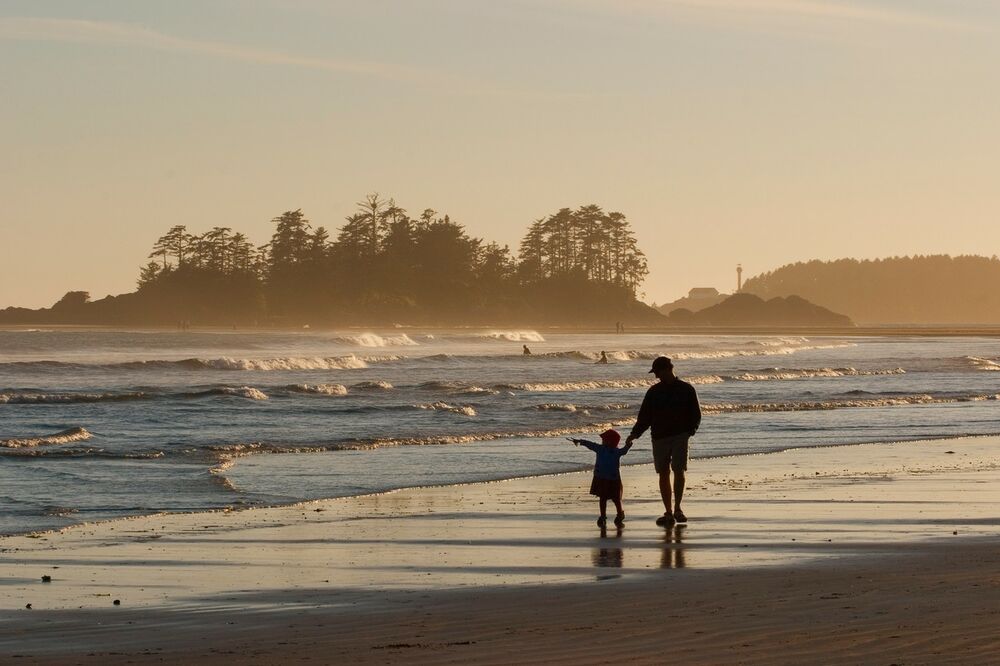 tata, ćerka, plaža