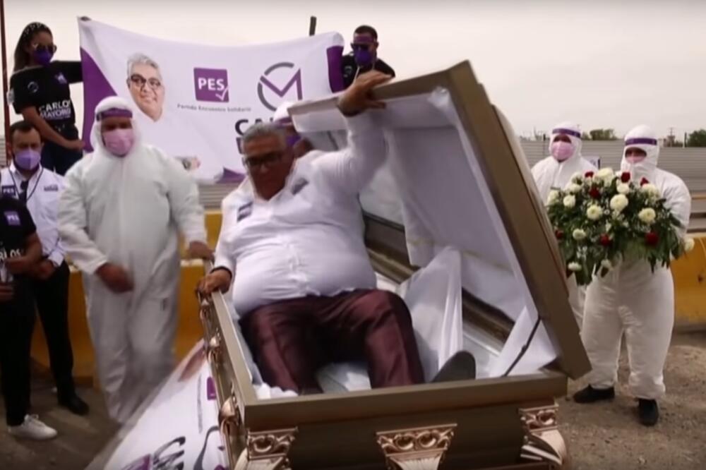 KRAJNJE BIZARNA KAMPANJA Meksički političar ustao iz mrtvačkog sanduka i kolegama uputio poruku! VIDEO