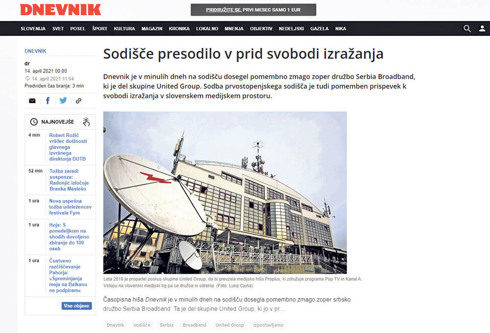 Osvanulo u slovenačkim medijima Tekst o procesu koji je Šolak izgubio