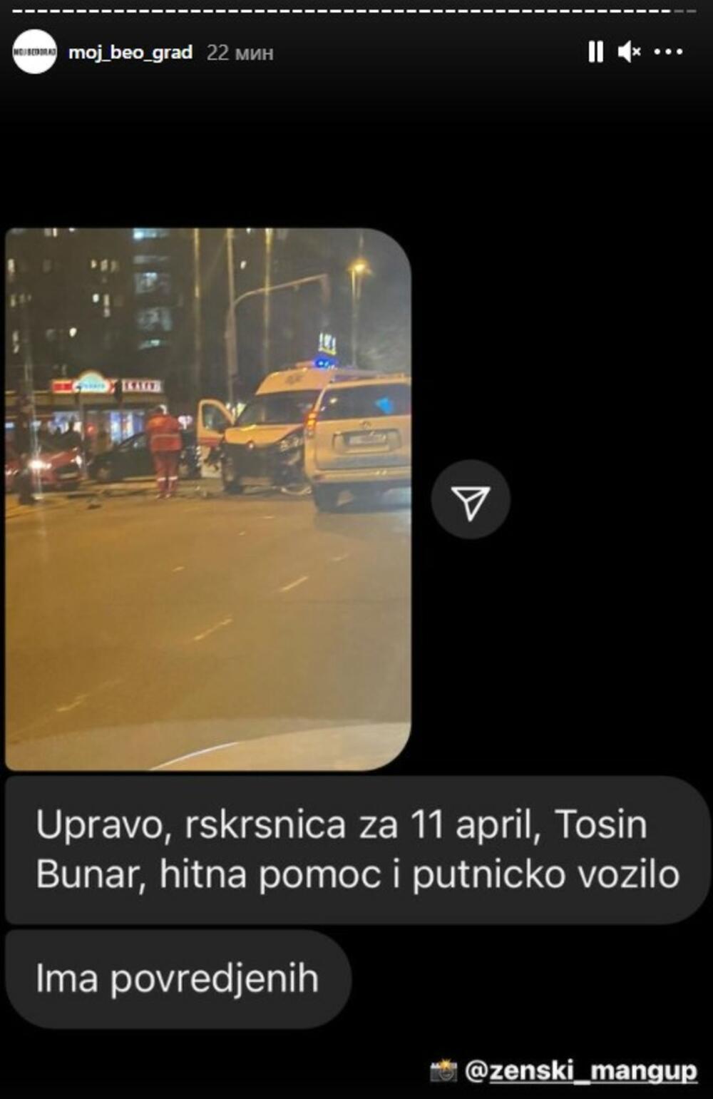 saobraćajna nesreća, Novi Beograd