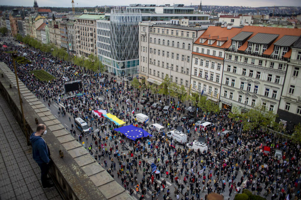 Prag, Češka, demonstracije, protest