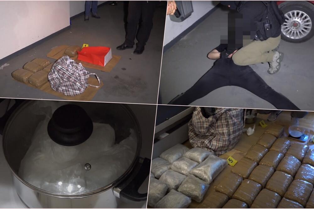 DRAMATIČAN SNIMAK HAPŠENJA U FILMSKOM GRADU: Pogledajte kako policija uleće u podzemnu garažu ZAPLENJENO 45 KG MARIHUANE (VIDEO)