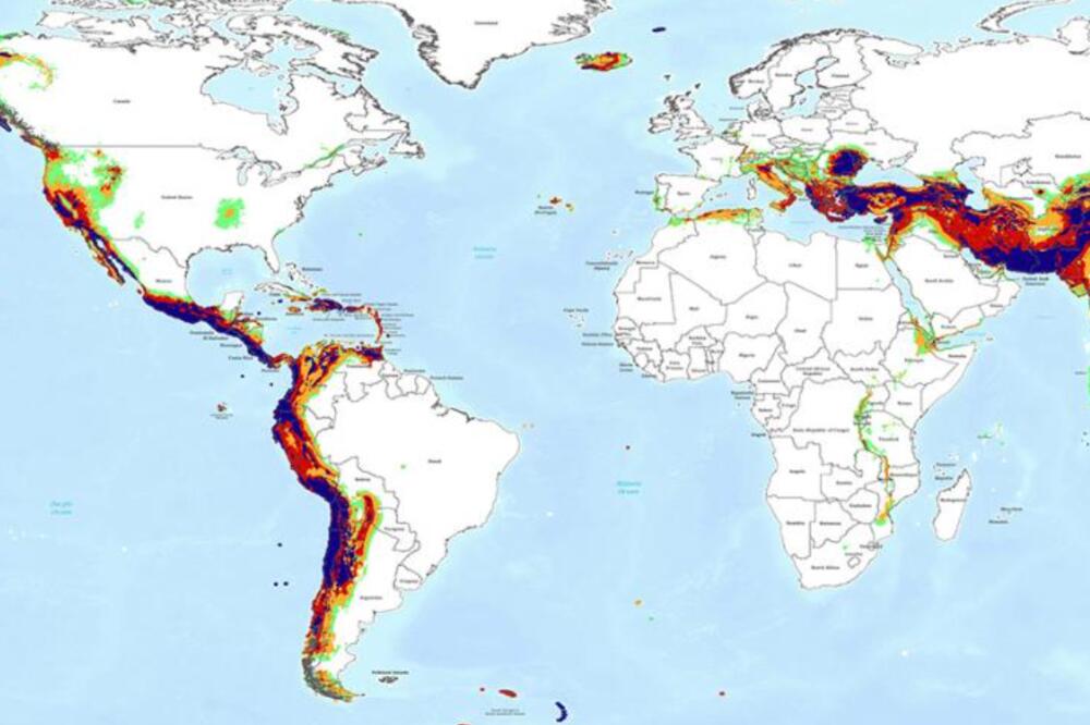 OBJAVLJENA NAJSVEOBUHVATNIJA SVETSKA MAPA PODRUČJA U RIZIKU OD ZEMLJOTRESA Kakva je situacija sa Balkanom?