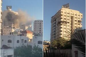 SADA CILJANO GAĐAJU STANOVE I SPRATOVE: Ovako je bombardovana još jedna višespratnica u Gazi VIDEO