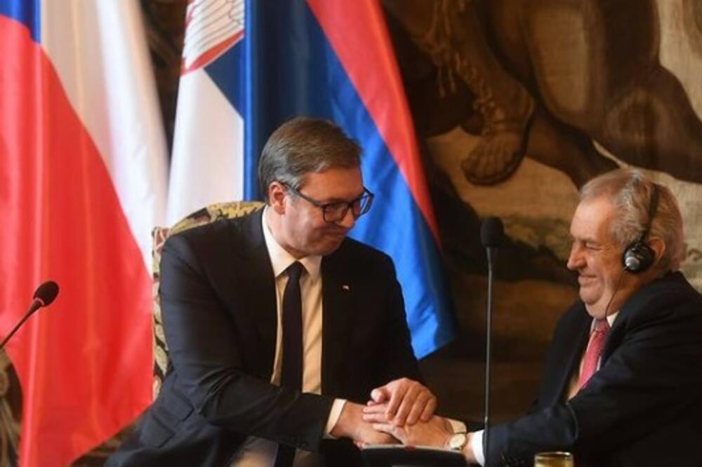 OPROŠTAJNA POSETA: Predsednik Srbije domaćin češkom predsedniku Milošu Zemanu