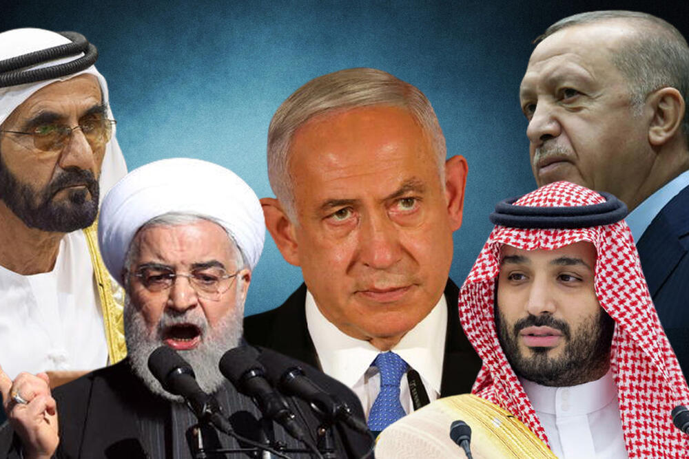 Benjamin Netanijahu, Hasan Rohani, Redžep Tajip Erdogan, Mohamed bin Salman, Mohamed bin Rašid al Maktum