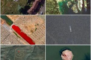 KRVAVO JEZERO, JEZIVA FIGURA, FANTOMSKE ZGRADE I MISTERIOZNI SIMBOLI: Najbizarnije slike sa Google Eartha FOTO