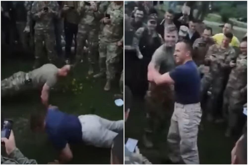 NA MANJAČI ODRŽANO TAKMIČENJE U SKLEKOVIMA POSLE VOJNE VEŽBE: Vojnik iz Zenice pobedio Amerikanca u sklekovima! VIDEO