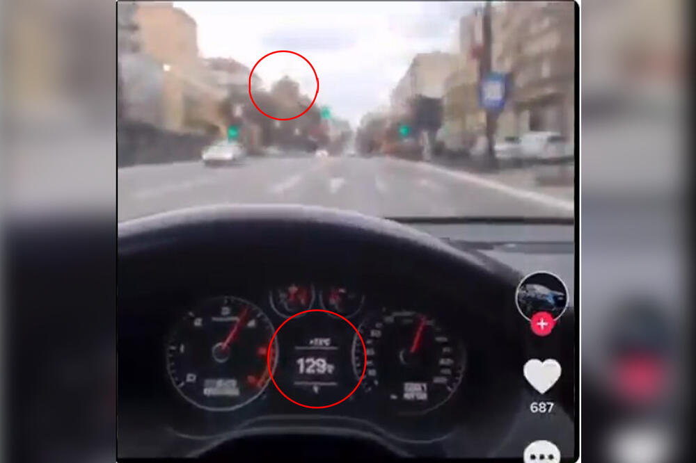 NEVIĐENO IŽIVLJAVANJE U CENTRU BEOGRADA: Prolazi na crveno i jurca pored Vlade Srbije 130 km na sat! SNIMAK ZA ROBIJU (VIDEO)
