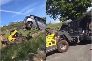 ZABRANJENO PARKIRANJE Besni farmer je na vrlo efikasan način rešio problem vozila parkiranog na njegovom prilazu VIDEO