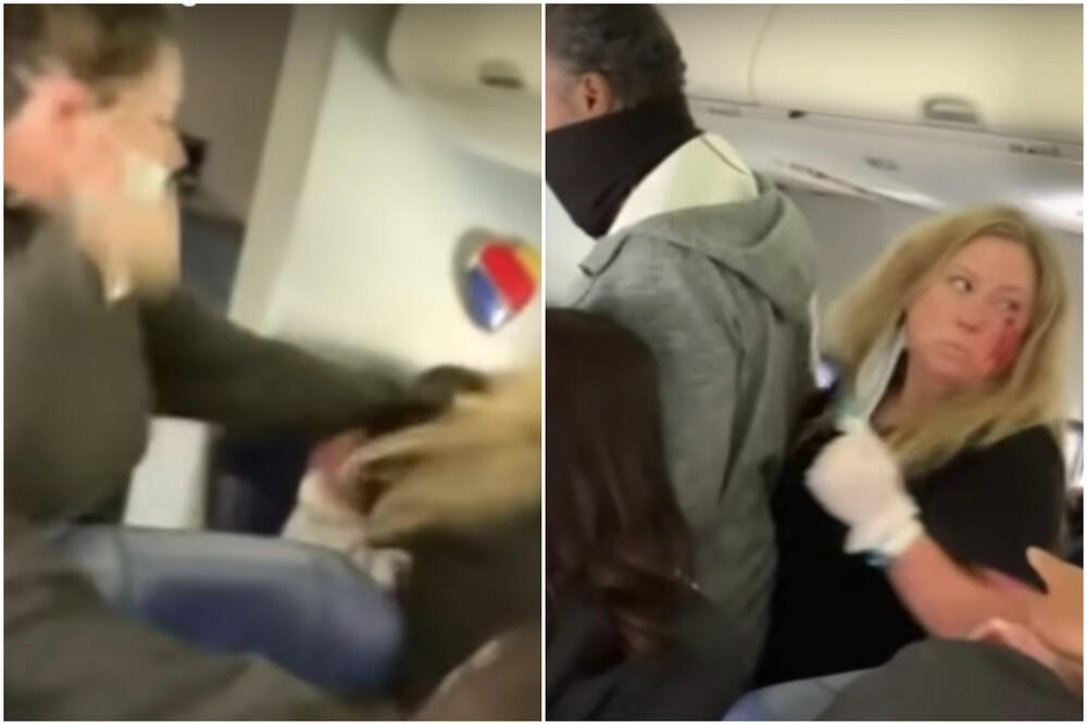 ŽESTOK OKRŠAJ U AVIONU Putnica izudarala stjuardesu i izbila joj zube zbog maske UZNEMIRUJUĆ VIDEO