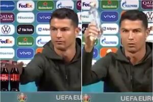 RONALDO POLUDEO KADA JE VIDEO FLAŠICE! Odmah ih je sklonio sa stola i poslao jasnu poruku! EVROPA BRUJI O SCENI SA KONFERENCIJE