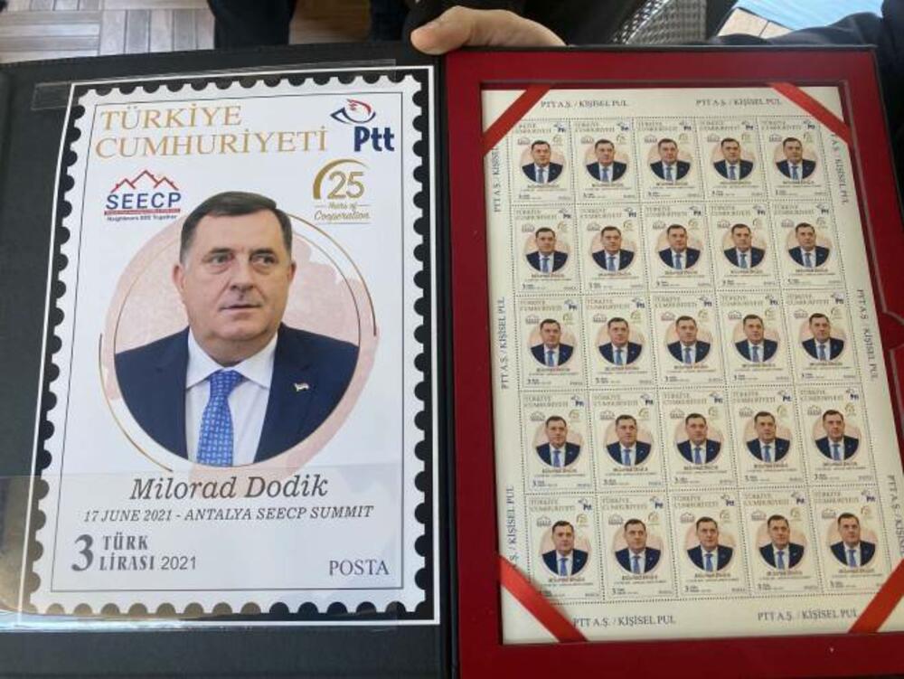 Milorad Dodik, poštanska marka, uručenje, Turska, Antalija
