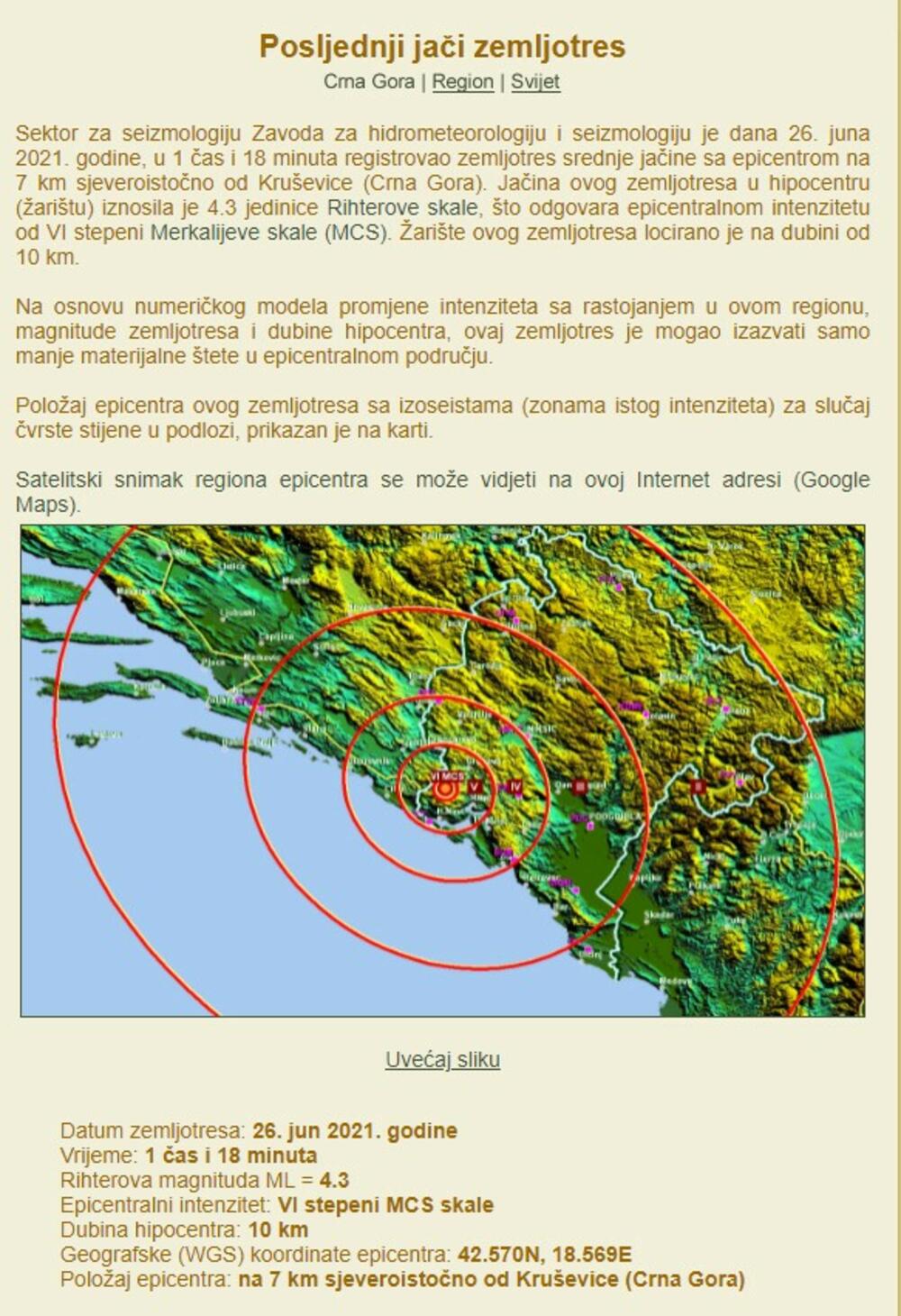 Crna Gora, Zemljotres, Herceg Novi