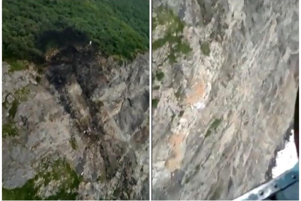 PRVI SNIMCI MESTA NESREĆE NA KAMČATKI: Avion An-26 udario o liticu i raspao se na delove koji su se sjurili u more! VIDEO