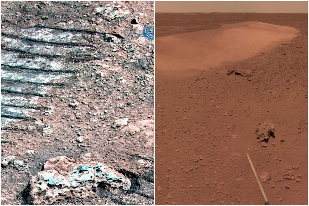 ISTRAŽIVANJE CRVENE PLANETE: Kineski rover Džurong snimio nove fotografije kamenja, pejzaža i tragova guma na Marsu FOTO